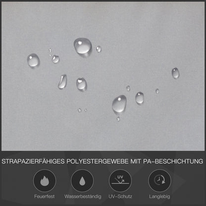 Outsunny Grillpavillon mit Flammschutzdach, BBQ-Pavillon mit 2 Ablagen, Polyester, Schwarz, 218 x 138 x 216 cm