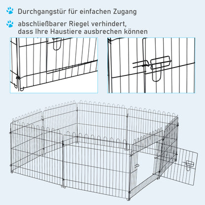 PawHut Welpenauslauf Welpenzaun Laufstall Freilaufgehege Welpengitter 5 Maßen (Maße: 71x61cm)