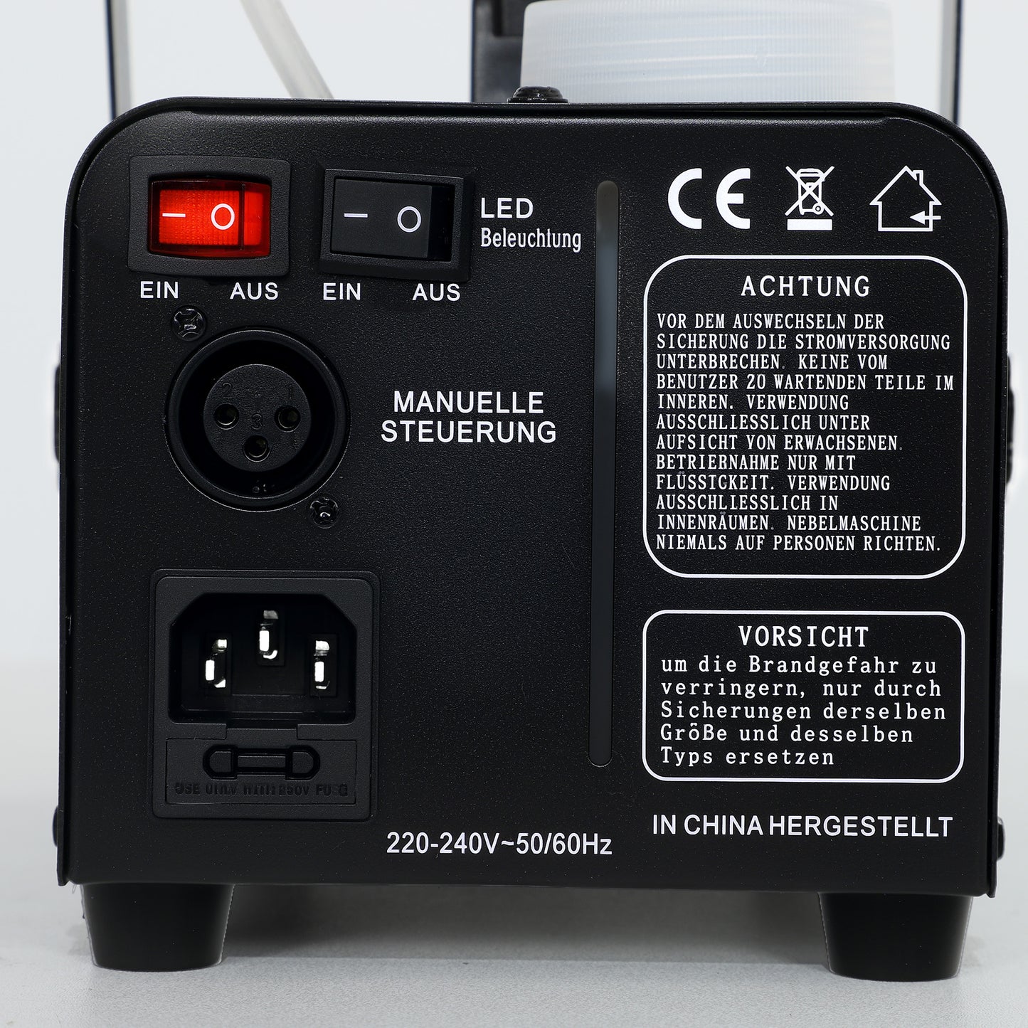 HOMCOM Nebelmaschine, Fernbedienungen, Lichteffekte, aufhängbar, Schwarz