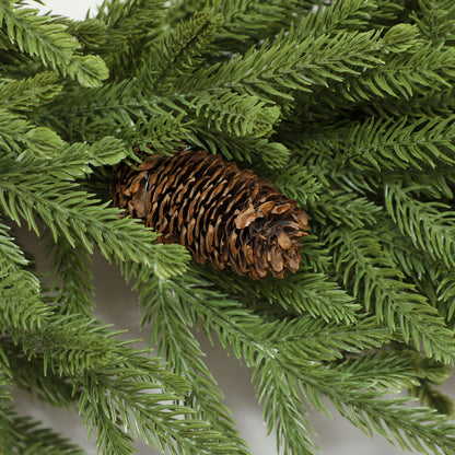 HOMCOM Weihnachtskranz mit Zapfen, Türkranz Künstlicher Weihnachtskranz für Tür Grün, Ø60 x 15 cm