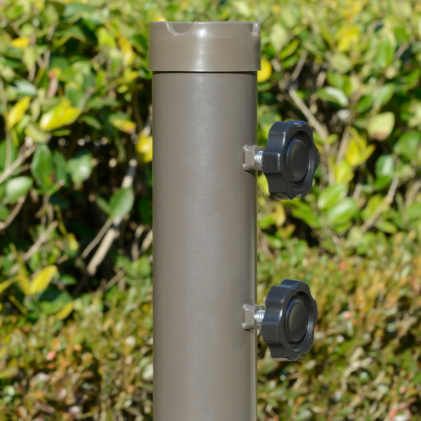 Outsunny Sonnenschirm Ampelschirm Ø2,67 x 2,45 m Kurbelschirm mit Doppeldach Kreuzbasis Stahl Outdoor Sonnenschutz Polyester Stahl Hellgrau