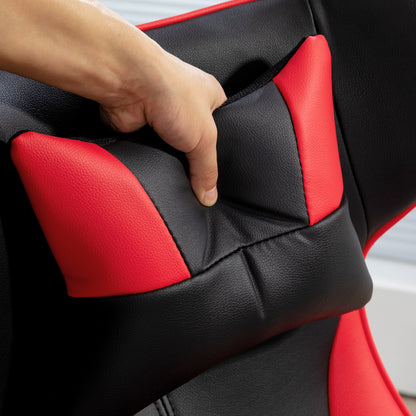 Vinsetto Gaming-Stuhl mit Schaukelfunktion, Drehstuhl, höhenverstellbar, gepolsterter Sitz, Metall, 67 x 71 x 112 cm, Rot