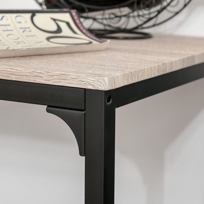 HOMCOM Bartisch Set Bartisch mit Barhocker-Set Esstisch mit 2 Stühlen mit Rückenlehne Küchentisch für Esszimmer, Küche, Natur+Schwarz
