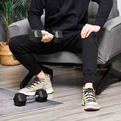 HOMCOM Hexagon Hanteln, 2er Set Hanteln mit gerändeltem Griff, Kurzhantelset aus Gusseisen, 2 x 5 kg, Kurzhanteln für Männer Frauen, Zuhause, Fitnessstudio, Krafttraining