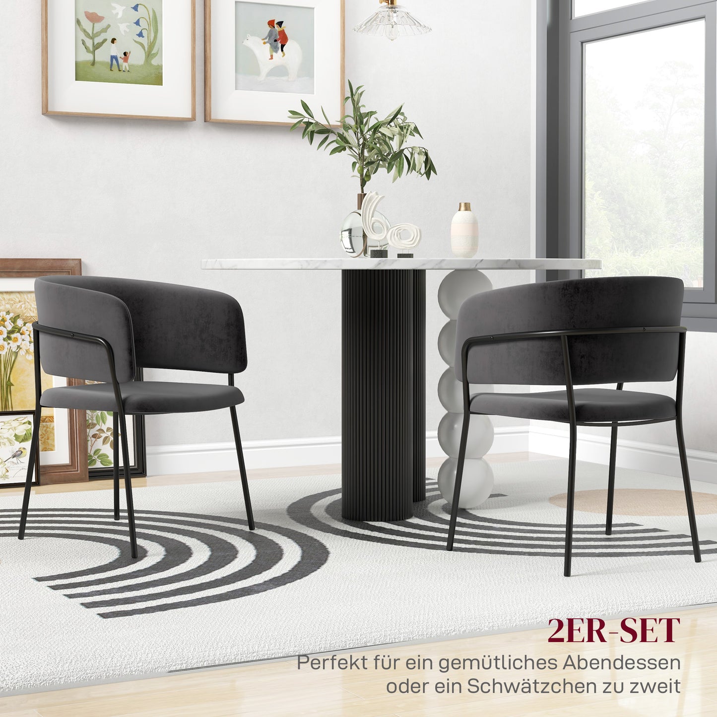 HOMCOM Polsterstuhl, modern und komfortabel, 57x53x73cm, Grau