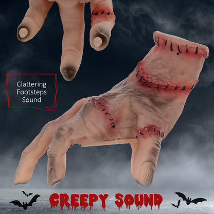HOMCOM Horror-Hand, Helloweendeko, aktiviert mit Geräusche/Berührung, beweglich, Sound