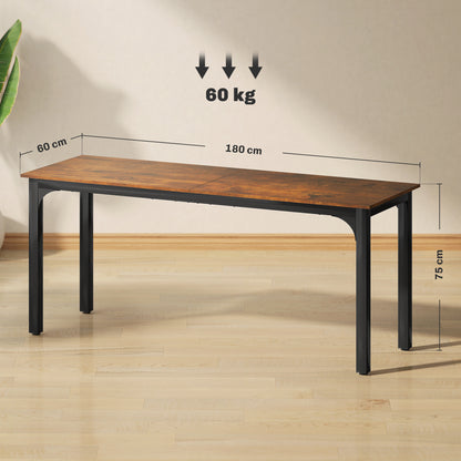 HOMCOM Schreibtisch, Computertisch, rustikales Design, viel Platz, Spanplatte, Braun