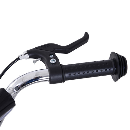 HOMCOM Kinderroller 16/12 Zoll Scooter Tretroller mit Bremsen Cityroller Kickboard Kinder Roller für 5+ Jahre Kinder Schwarz 135 x 58 x 92-100 cm