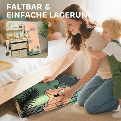 AIYAPLAY Spielmatte Baby 196 x 176 x 1,5 cm faltbar Doppelseitige Krabbelmatte Mehrfarbig