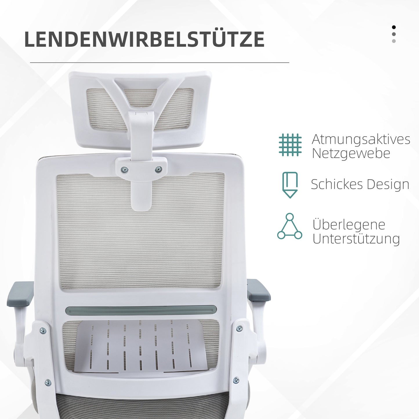 Vinsetto Bürostuhl Schreibtischstuhl Office-Stuhl، höhenverstellbar، 1 Kopfstütze، 58 × 61 × 119 سم. شوارتز