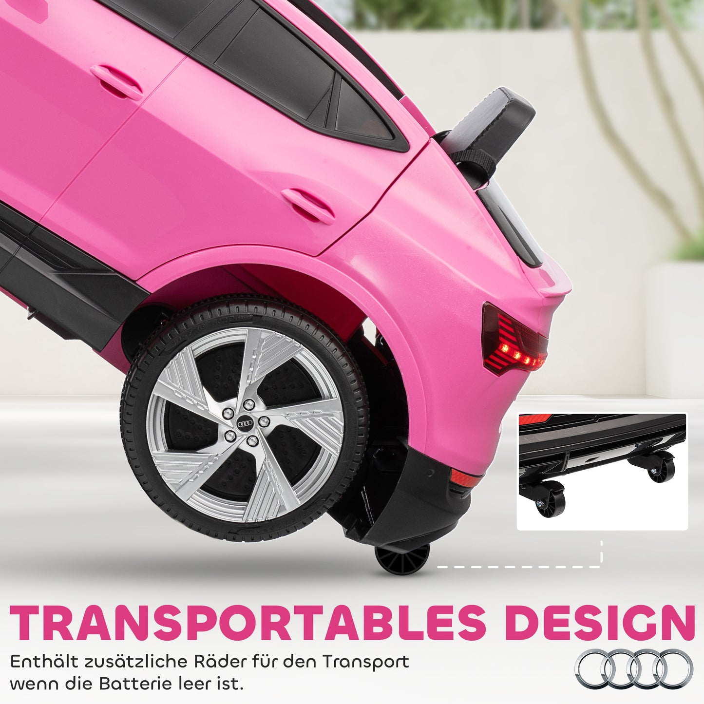 HOMCOM Elektro Kinderauto 12V Elektrofahrzeug Audi E-tron Elektroauto mit Fernbedienung, Sicherheitsgurt, für 3-5 Jahre