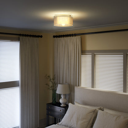 HOMCOM Deckenlampe mit Acryllampenschirm, Metall, Halogen- und LED-kompatibel