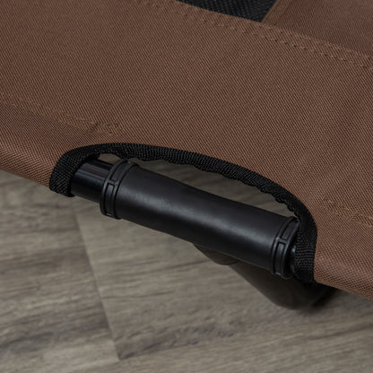 PawHut Hundebett, faltbar, Outdoor-Hundebett, erhöhter Stand, 122 cm x 92 cm x 23 cm, Kaffee-Braun + Schwarz