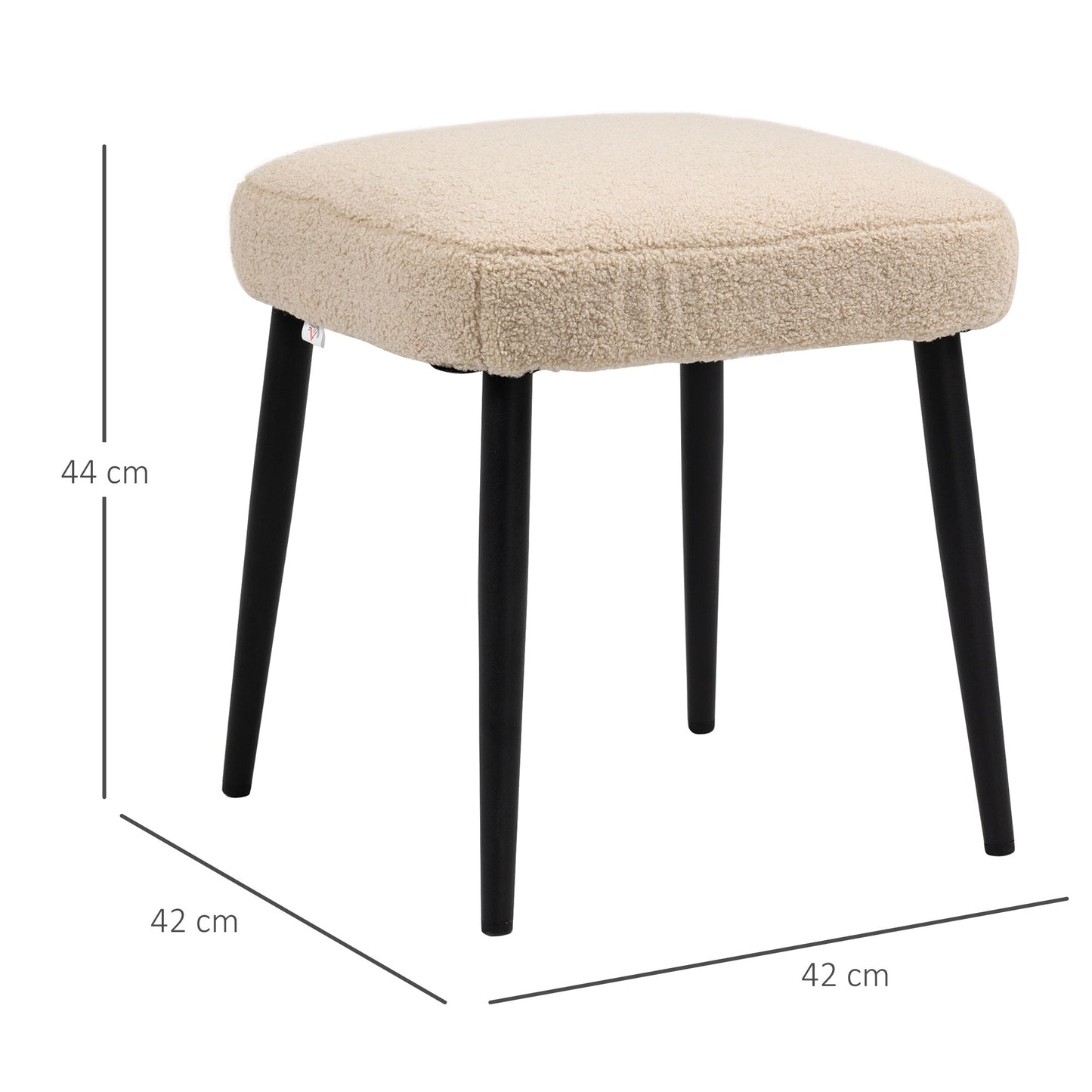 Aosom Hocker, Sitzhocker, Teddy, Fußhocker, Beige