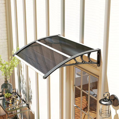 Outsunny Vordach, Haustürvordach, Überdachung für Eingänge und Fenster, 100L x 75B x 23H cm, Schwarz
