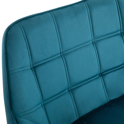 HOMCOM Sessel Wohnzimmer Ohrensessel Loungesessel Relaxsessel mit Gummiholzbeine, Lesesessel mit Samtoptik, Polstersessel für Schlafzimmer, skandinavisch, Hellblau