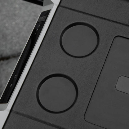 Outsunny Kühlbox Auto 40L mit LED-Beleuchtung Kompressor Autokühlschrank mit Griffe Transportrollen Boot Camper Reisen 12/24V DC und 110-240V AC Grau+Schwarz