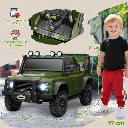 AIYAPLAY Kinder-Elektroauto, 12V Batterie-Betrieb, Fernbedienung, Musik-Funktion, Hupe, LED-Lichter, Grün