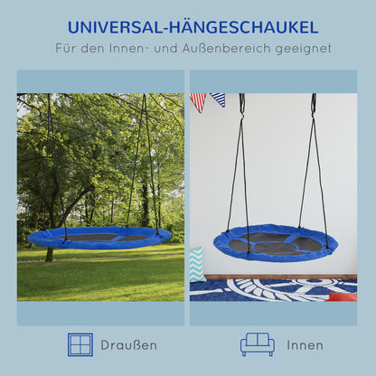 Outsunny Nestschaukel، wetterfest، bis 100 كجم، längenverstellbare Seile، Φ110 سم، Blau