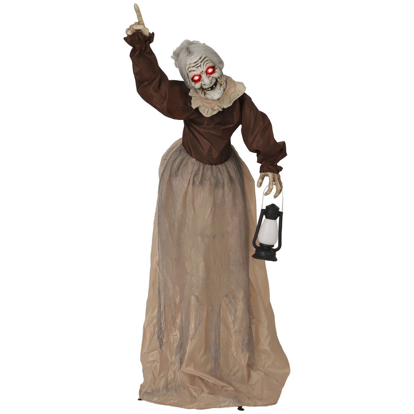 Outsunny 150 سم Halloween Dekoration Halloween Hexe mit LED-Lichter، Soundfunktion verstellbare Arme، Kopf
