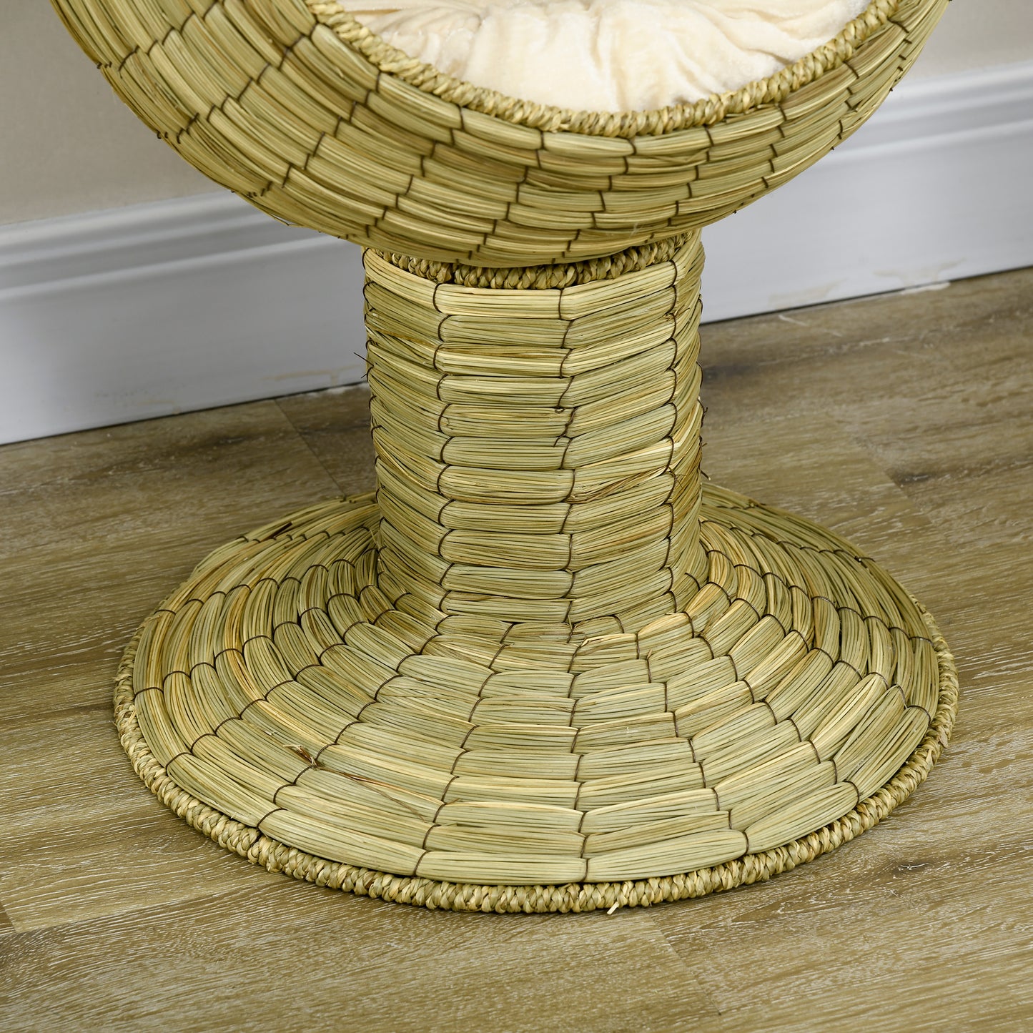 PawHut Katzenhöhle aus Seegras, 2-teilig, flexibel positionierbar, 41 cm x 41 cm x 71,5 cm, Natur