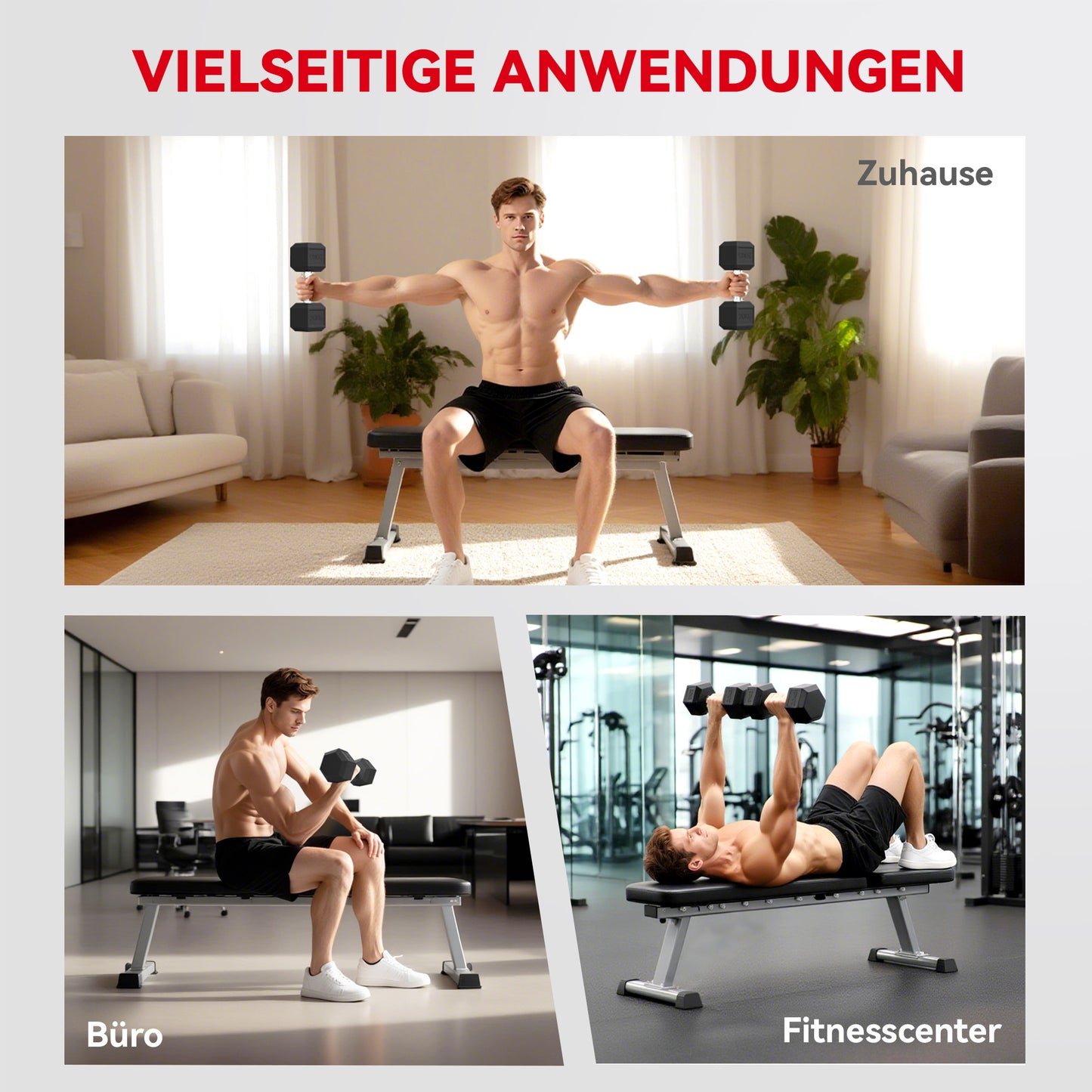 HOMCOM Hanteln mit gerändeltem Griff, Kurzhantel aus Gusseisen, 1 x 20kg, Kurzhanteln für Männer und Frauen, Dumbbell für Zuhause, Fitnessstudio, Krafttraining