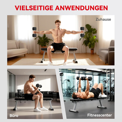 HOMCOM Hanteln mit gerändeltem Griff, Kurzhantel aus Gusseisen, 1 x 20kg, Kurzhanteln für Männer und Frauen, Dumbbell für Zuhause, Fitnessstudio, Krafttraining