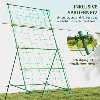 Outsunny Rankgitter aus Stahl zum Stecken rostfrei Rankhilfe in A-Form für Kletterpflanzen 101x133x227 cm Grün